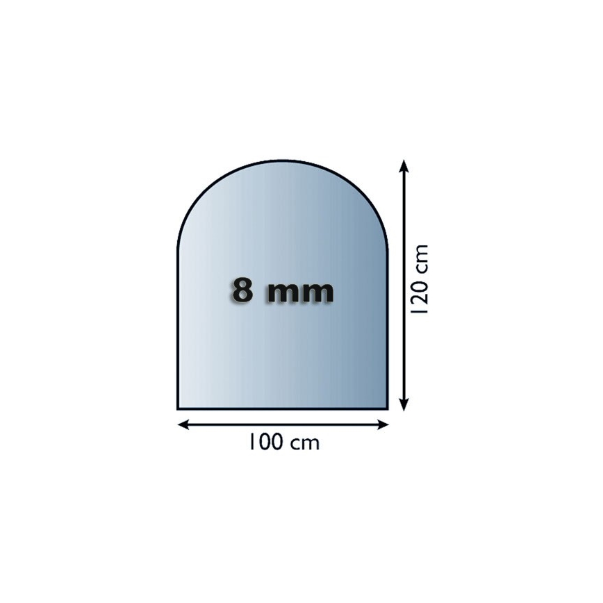 Stikls zem kamīna 1200x1000x8 mm pusloks