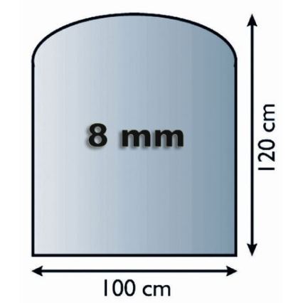 Stikls zem kamīna 1200x1000x8 mm pusloks
