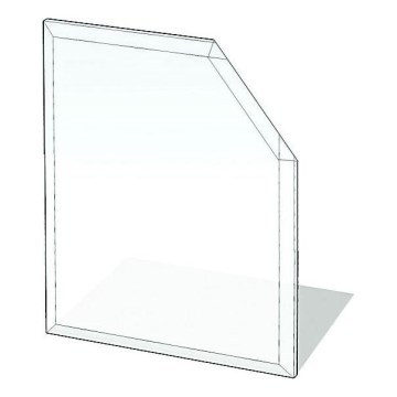 Stikls zem kamīna 1250x1250x8 mm slīpēts kvadrāts