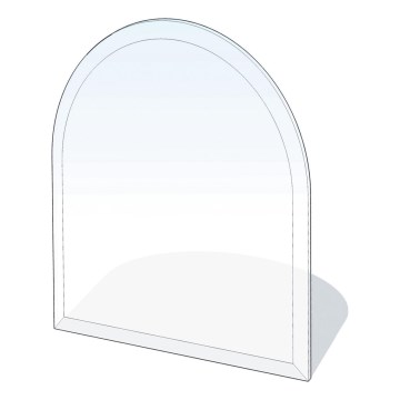 Stikls zem kamīna 1300x1200x8 mm pusloks