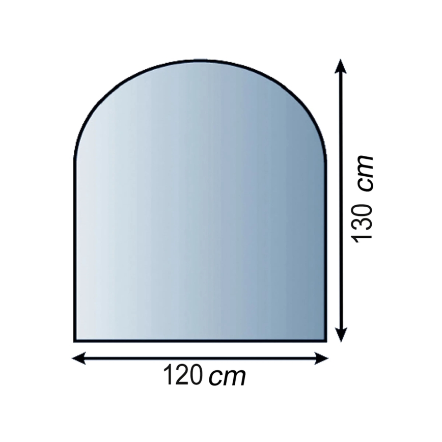 Stikls zem kamīna 1300x1200x8 mm pusloks