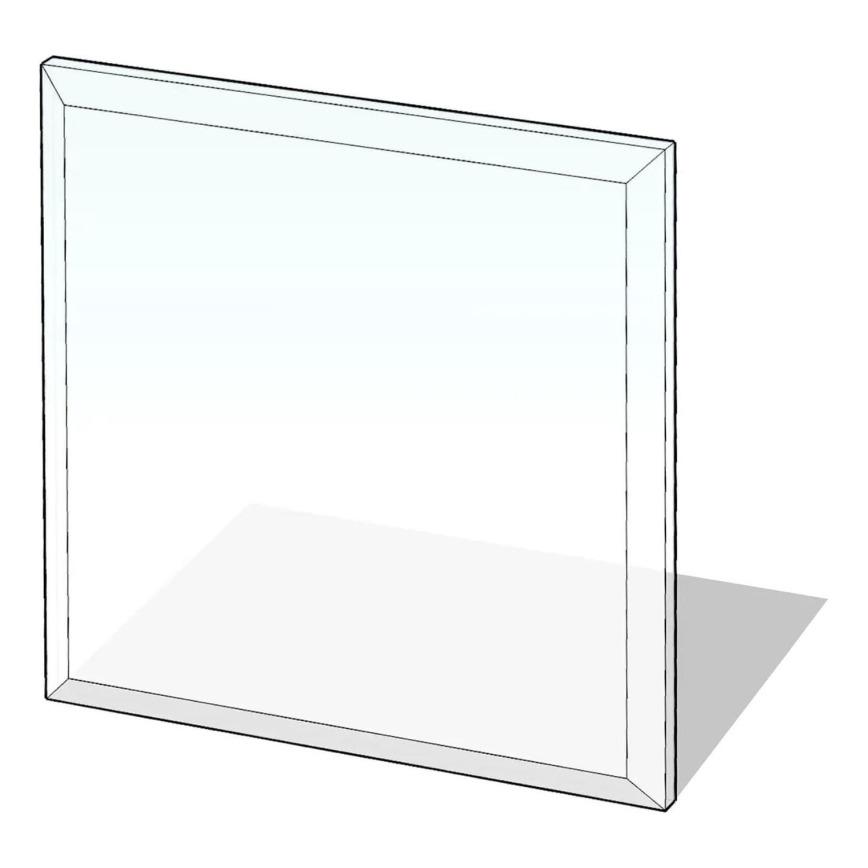Stikls zem kamīna 800x800x8 mm kvadrātveida