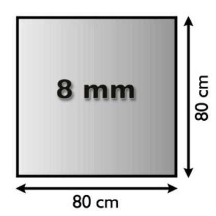 Stikls zem kamīna 800x800x8 mm kvadrātveida