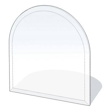 Stikls zem kamīna 800x800x8 mm pusloks