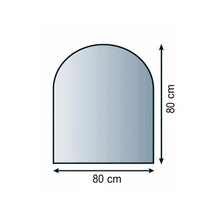 Stikls zem kamīna 800x800x8 mm pusloks