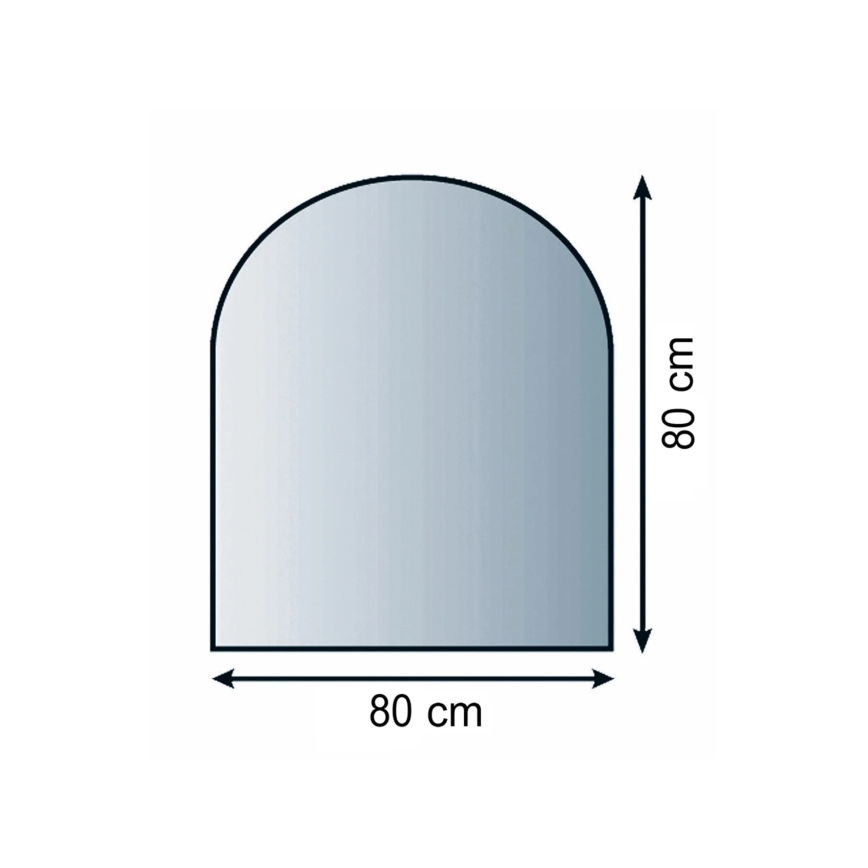 Stikls zem kamīna 800x800x8 mm pusloks