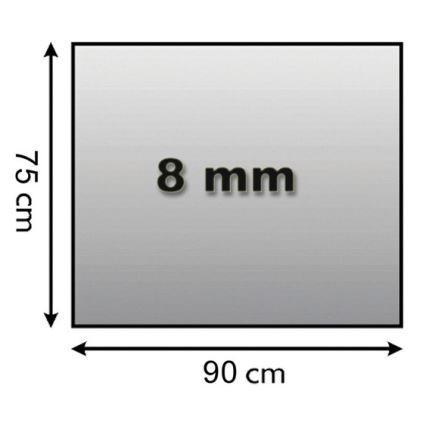 Stikls zem kamīna 900x750x8 mm taisnstūris