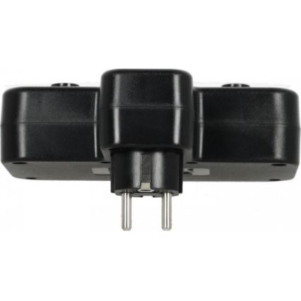 Strāvas sadalītājs ar slēdzi un LED apgaismojumu LINEA PRO 2 ligzdas + 3x USB A/C SCHUKO 4000K melns