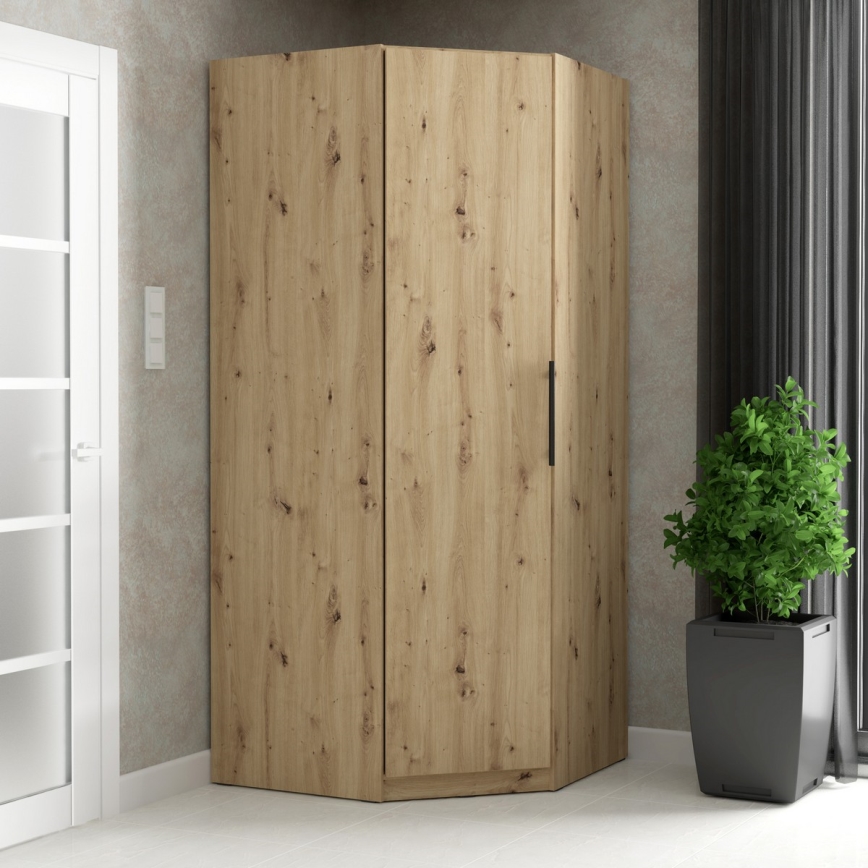 Stūra drēbju skapis MARO 94x213 cm Artisan ozols