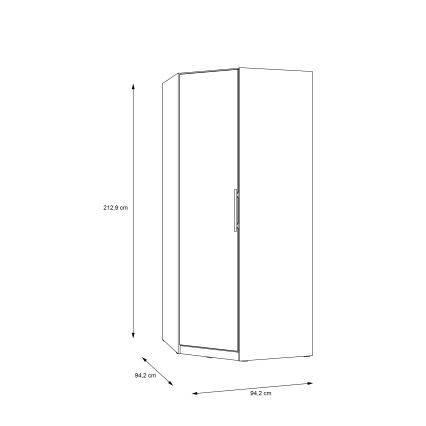 Stūra drēbju skapis MARO 94x213 cm Artisan ozols