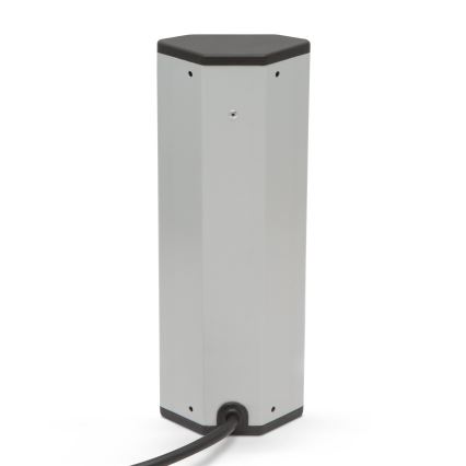 Stūra kontaktligzdu stabs 4x230V + 2xUSB-A melns/sudraba