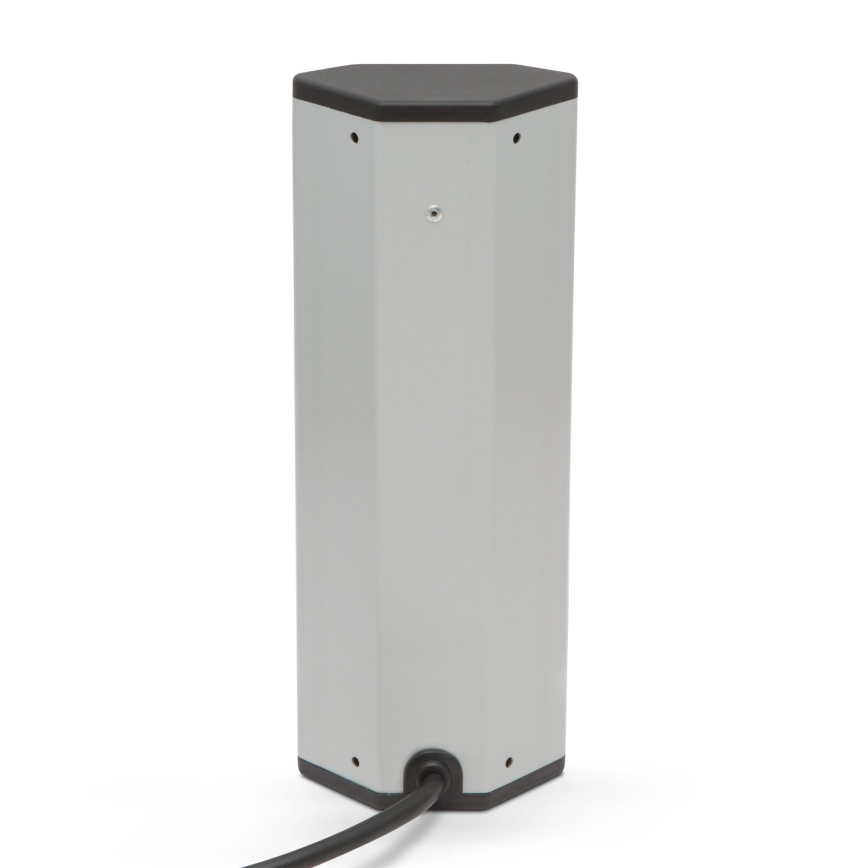 Stūra kontaktligzdu stabs 4x230V + 2xUSB-A melns/sudraba