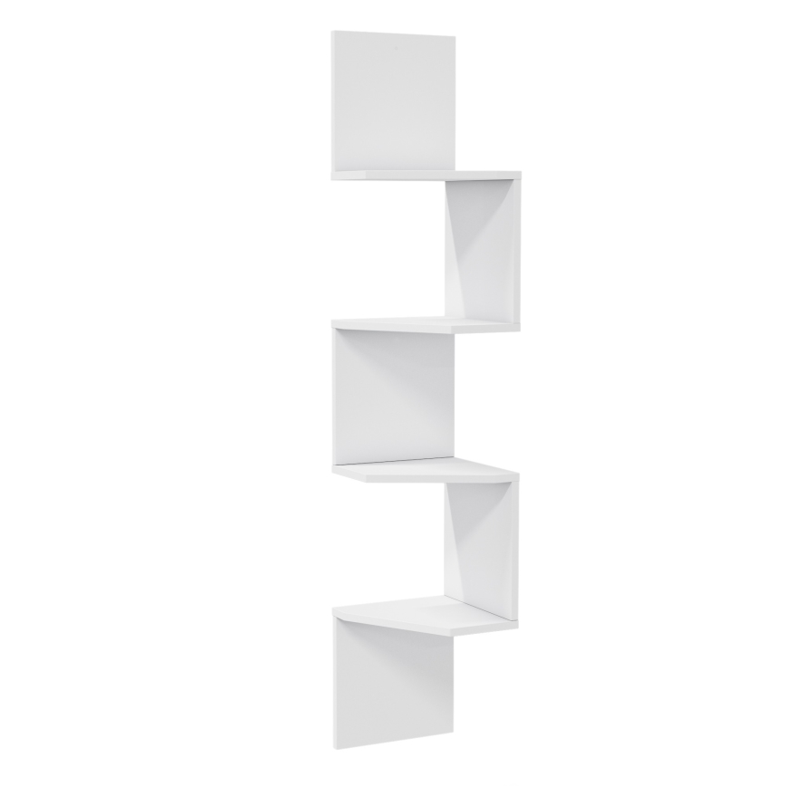 Stūra sienas plaukts DESALDO 155,2x29,6 cm balts
