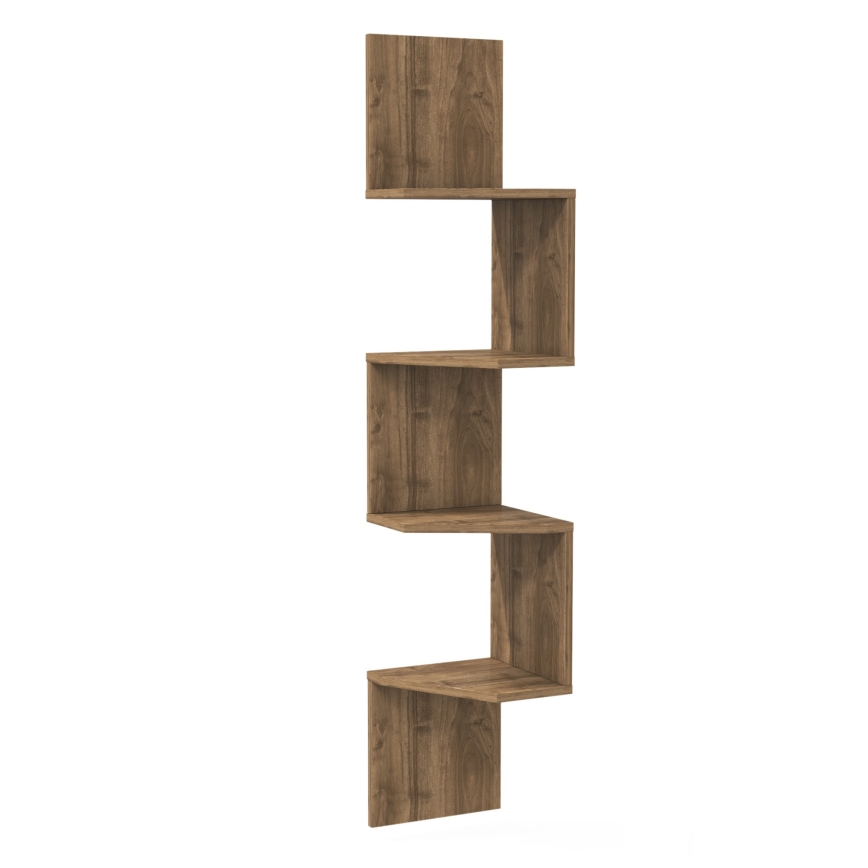 Stūra sienas plaukts DESALDO 155,2x29,6 cm brūns