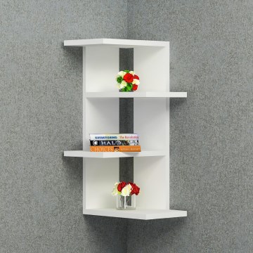Stūra sienas plaukts MILANO 60x31,4 cm balts