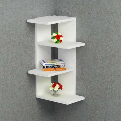 Stūra sienas plaukts MILANO 60x31,4 cm balts