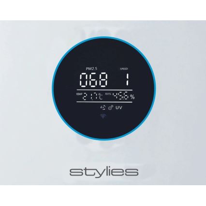 Stylies - Gaisa attīrītājs ar mitrinātāju ALPHA 68W/230V Wi-Fi balts