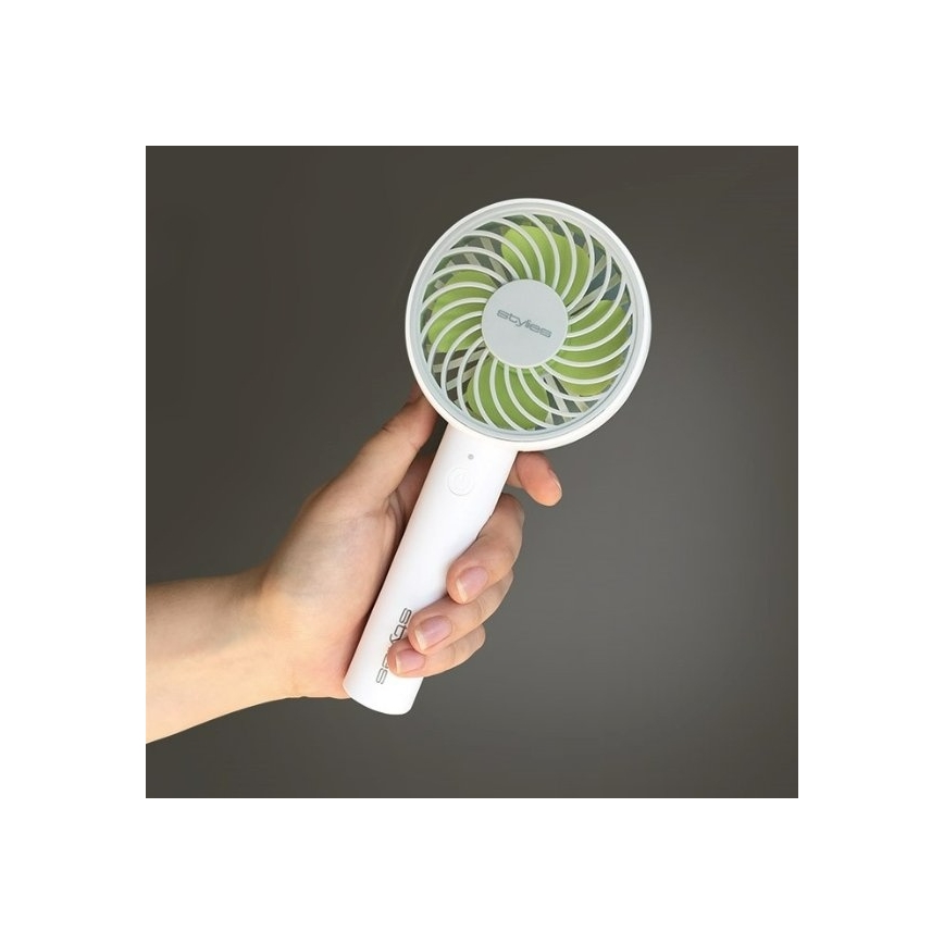 Stylies - Uzlādējamais rokas ventilators LACERTA 4W/5V 2500 mAh balts