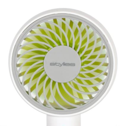 Stylies - Uzlādējamais rokas ventilators LACERTA 4W/5V 2500 mAh balts