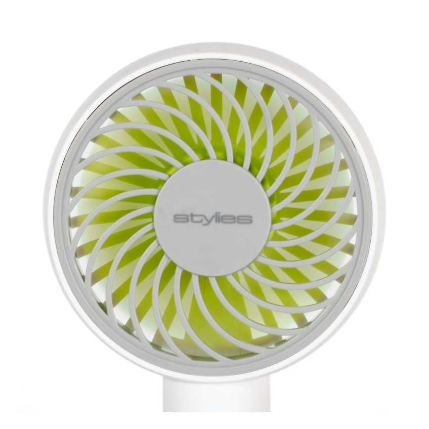 Stylies - Uzlādējamais rokas ventilators LACERTA 4W/5V 2500 mAh balts