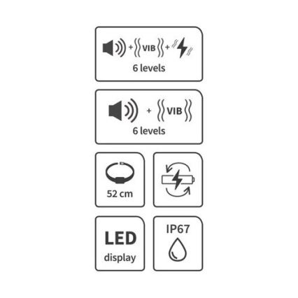 Suņu apkakle pret riešanu 52cm 3,7V 300 mAh IP67