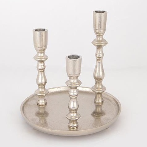 Svečturis 20x19 cm sudraba