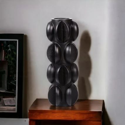 Sveķu vāze 37x15 cm, matēta melnā krāsā