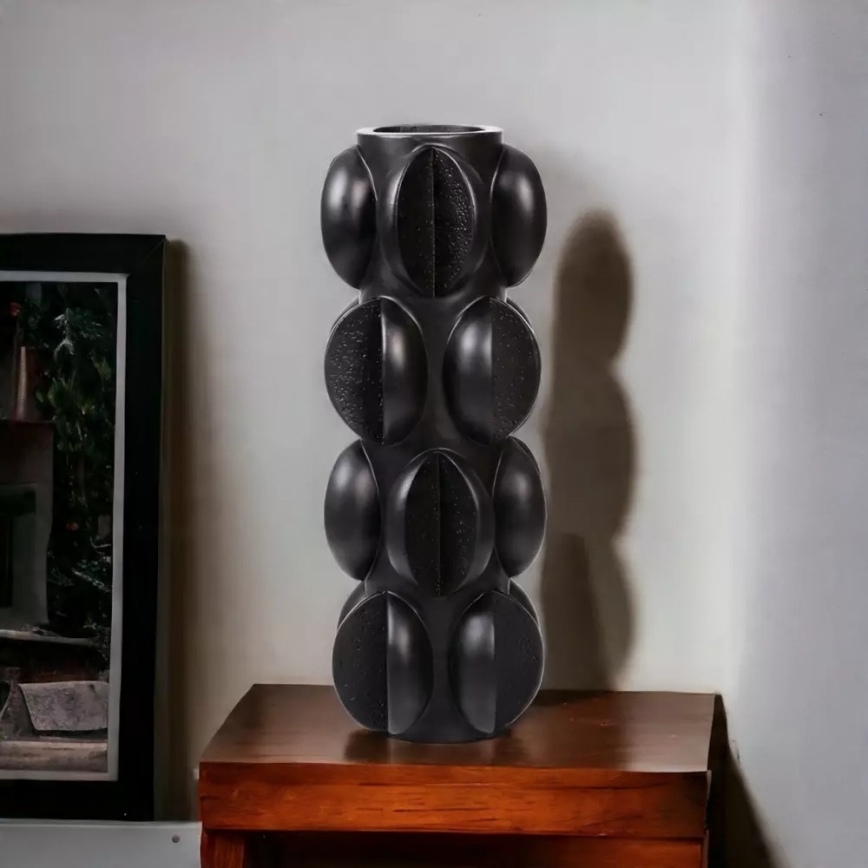 Sveķu vāze 37x15 cm, matēta melnā krāsā