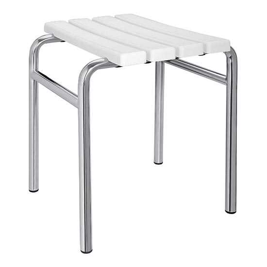 Taburete 44x45 cm sudraba/balta