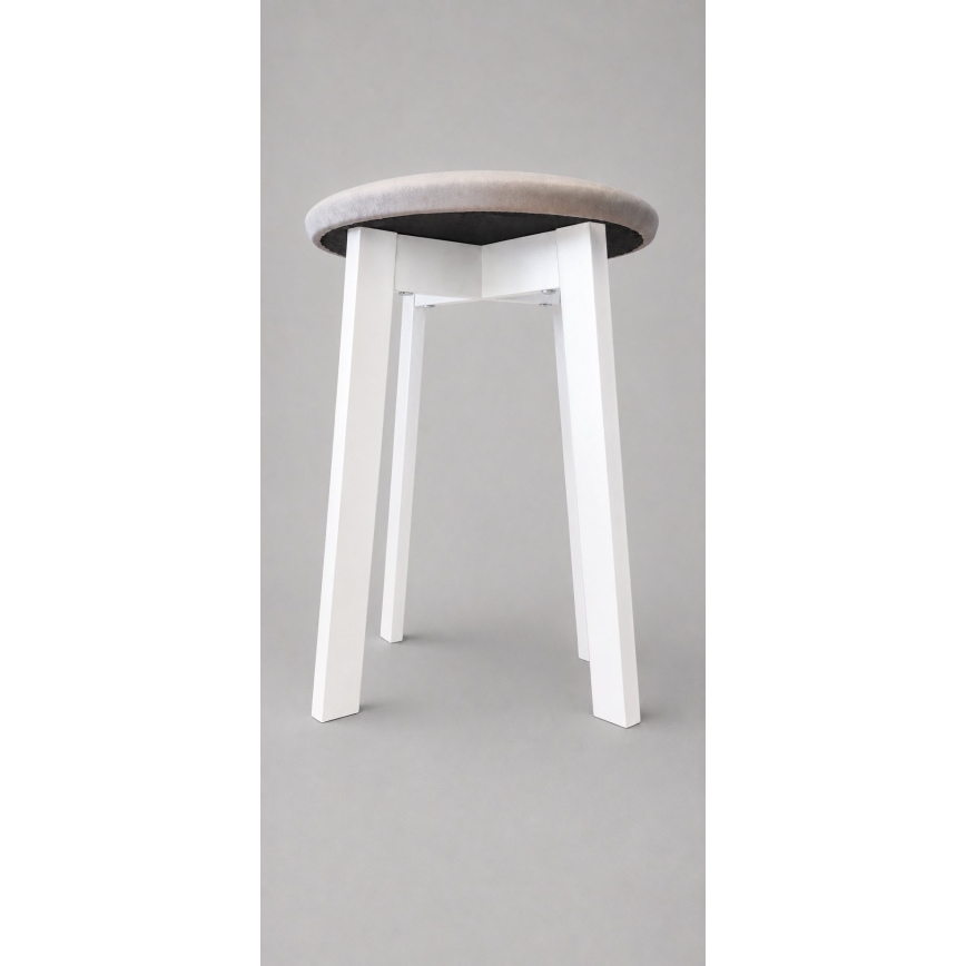Taburete KUBE Ø 36 cm balta/krēmkrāsaina