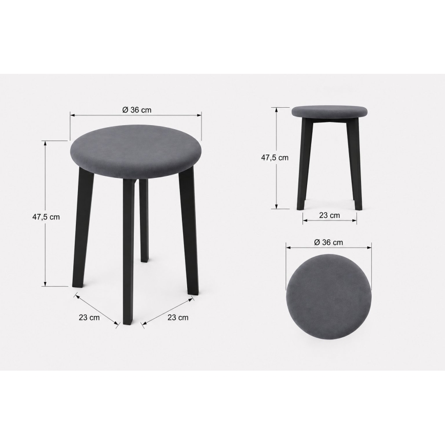 Taburete KUBE Ø 36 cm balta/krēmkrāsaina