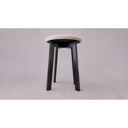 Taburete KUBE Ø 36 cm melna/bēša