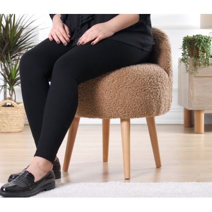 Taburete MIKI, diametrs 46 cm, brūna