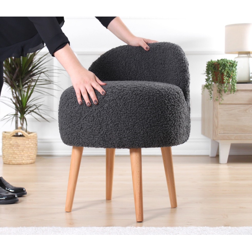 Taburete MIKI, Ø 46 cm, tumši pelēka