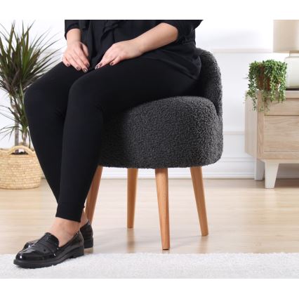 Taburete MIKI, Ø 46 cm, tumši pelēka