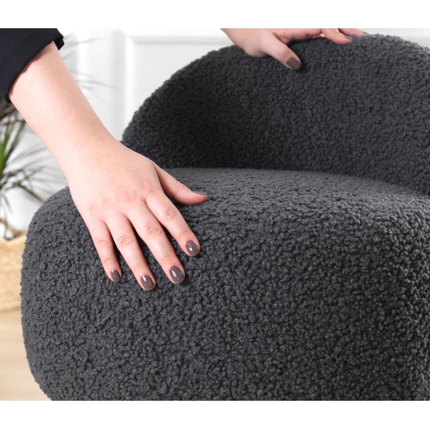 Taburete MIKI, Ø 46 cm, tumši pelēka