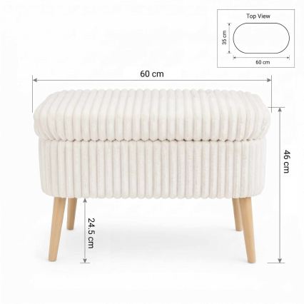 Taburete MOLIS 35x60 cm balta