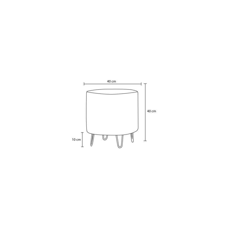 Taburete NANI, Ø 40 cm, krēmkrāsaina