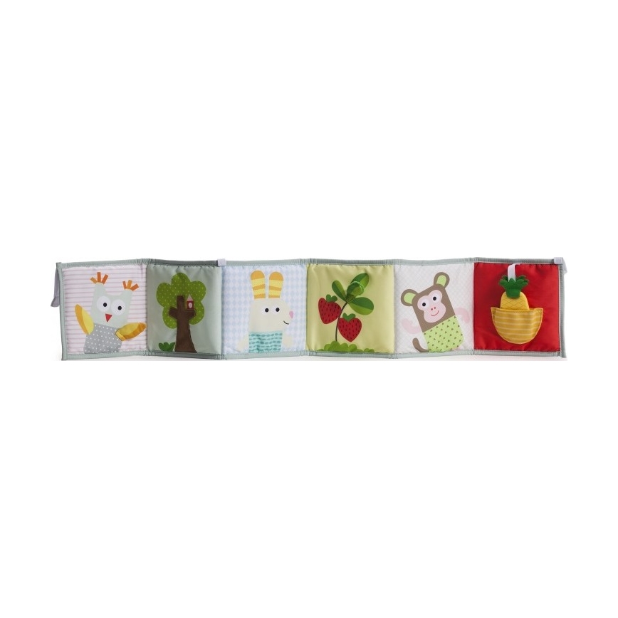 Taf Toys - Bērnu auduma grāmata 3in1, dzīvnieki