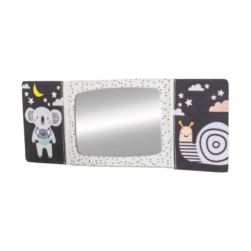 Taf Toys - Bērnu auduma grāmata ar spoguli, melna