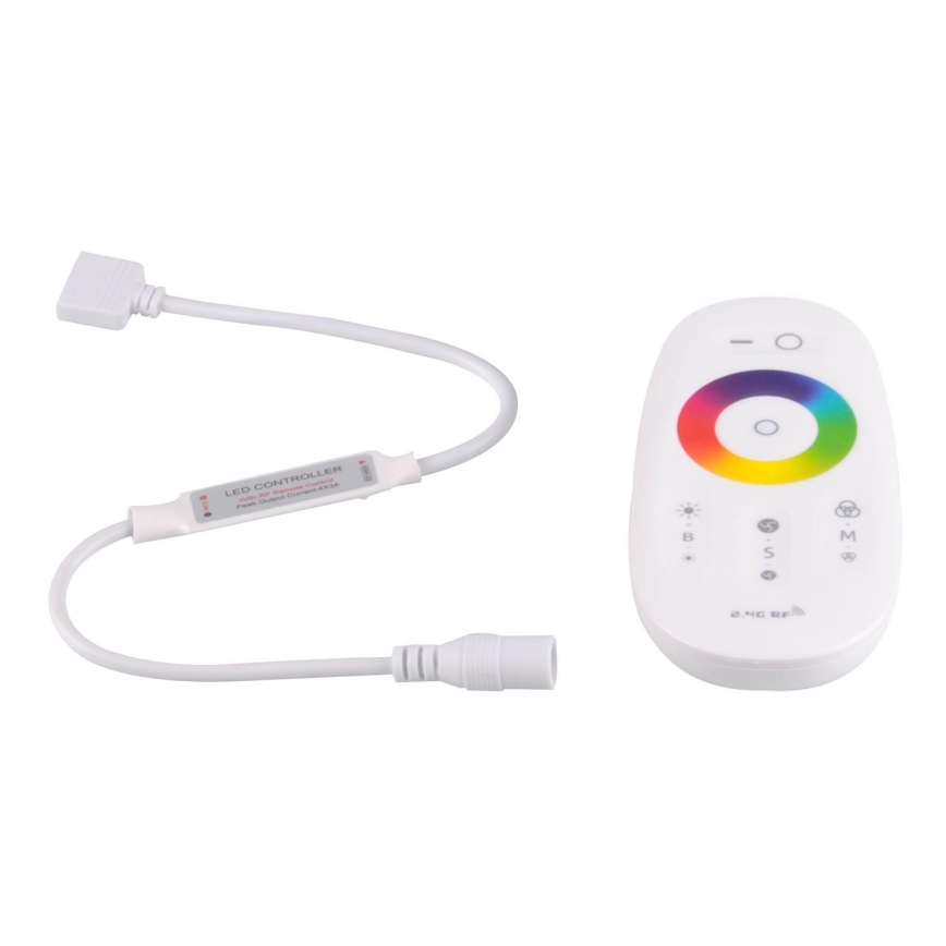 Tālvadības pults priekš RGBW LED auklas 12-24V 2,4GHz 2xAAA + ierīce