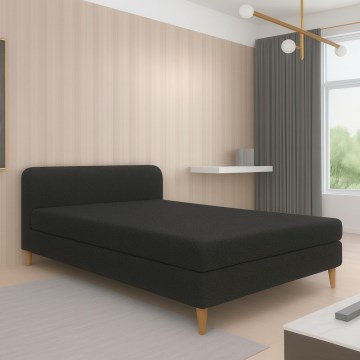 Tapicerēta dīvāngulta BRISBANE 110x200 cm melna