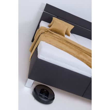 Tapicerēta gulta ALIS 180x200 cm ar uzglabāšanas vietu, bez matrača, antracīts