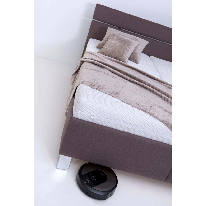 Tapicerēta gulta ar matraci un uzglabāšanas nodalījumu ALIS 160x200 cm brūna