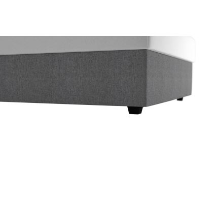 Tapicerēta gulta DARIA ar uzglabāšanas nodalījumu un 120x200 cm matraci, pelēka