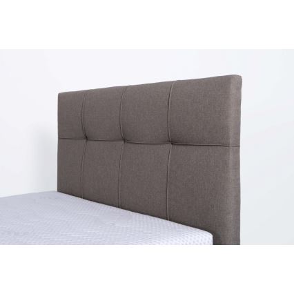 Tapisēta gulta ar matraci un uzglabāšanas nodalījumu MARIA ONE 90x200 cm taupe
