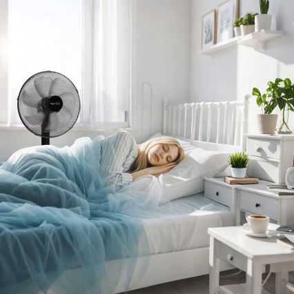 Taylor Swoden - Grīdas ventilators 50 W/230 V, 122 cm, melns