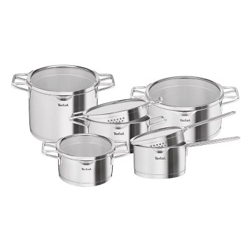 Tefal - 10 daļīgu NORDICA katlu komplekts no nerūsējošā tērauda
