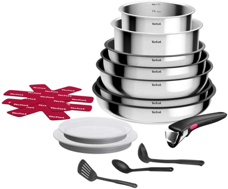 Tefal - 15 daļu INGENIO COOK nerūsējošā tērauda trauku komplekts
