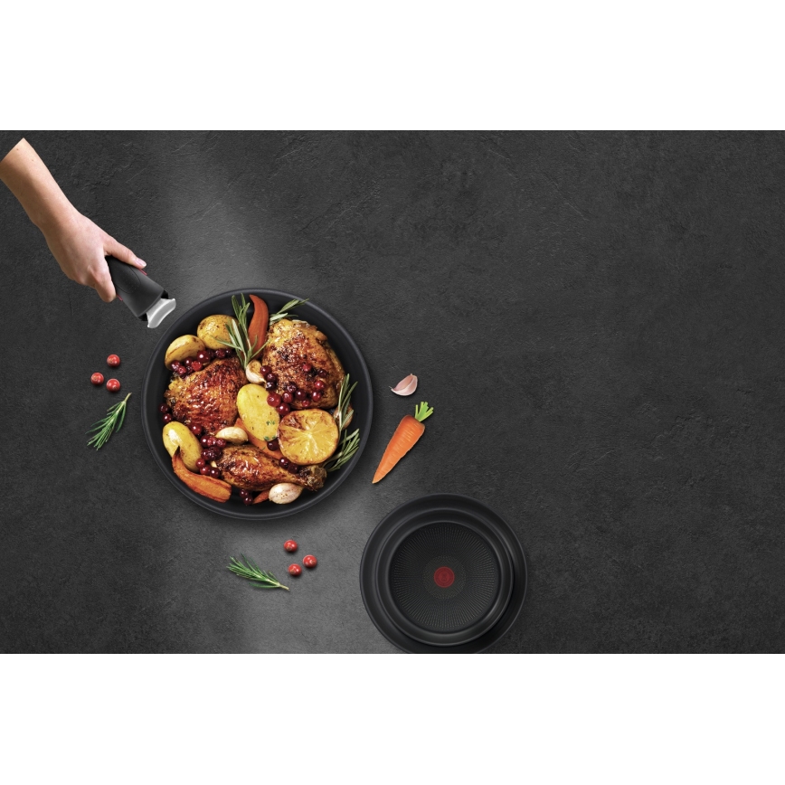 Tefal - 3 pannu komplekts INGENIO BLACK STONE